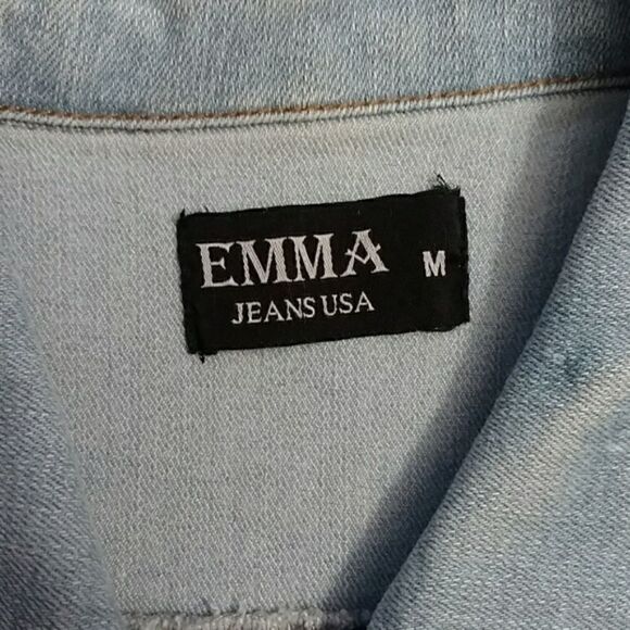 Emma‎ Denim Vest Anime Hand Painted DIY Upcycled Japanese Animé, Size - Medium - Picture 4 of 8